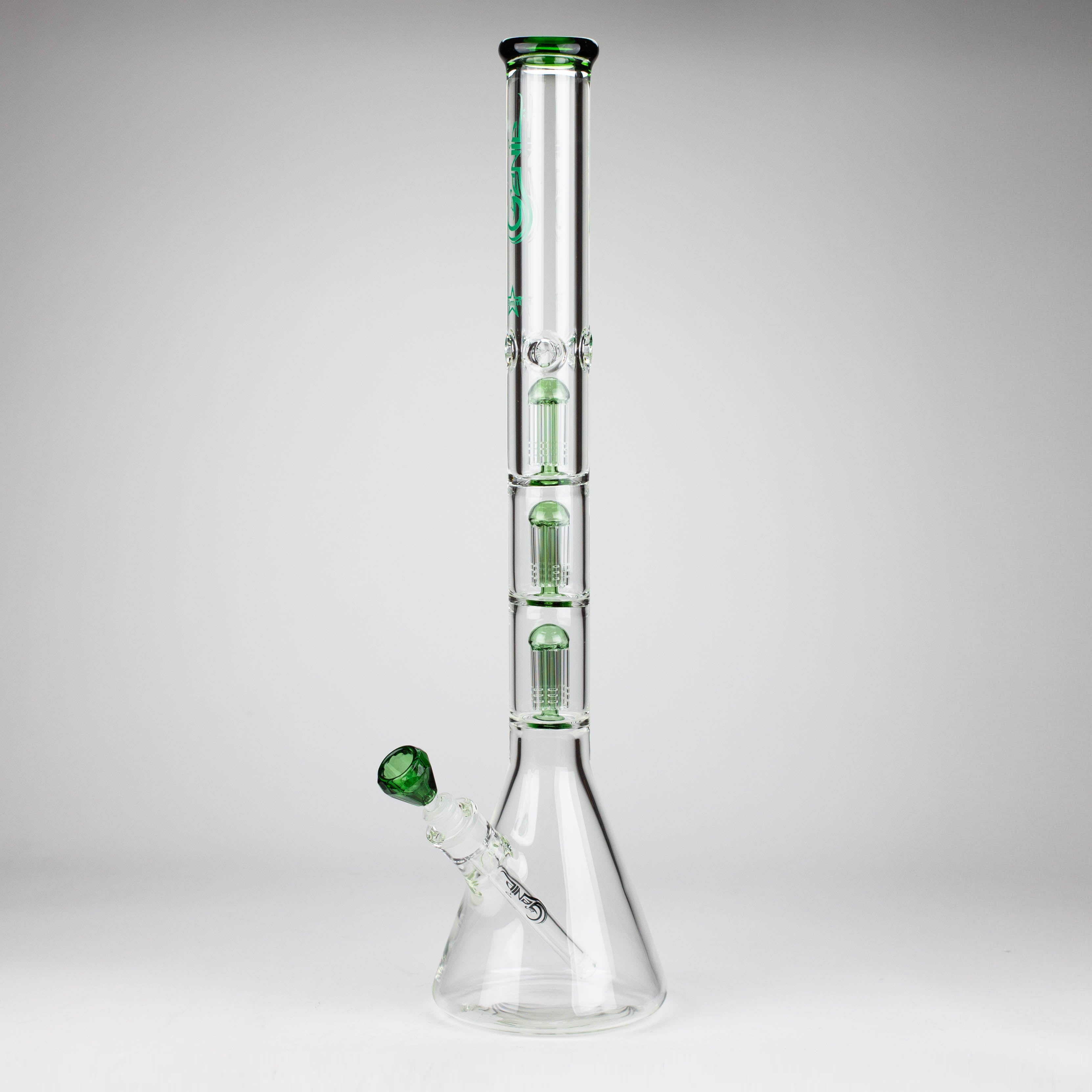GENIE | 24" 9mm Triple Percolator Beaker Glass Bong [GB1907]