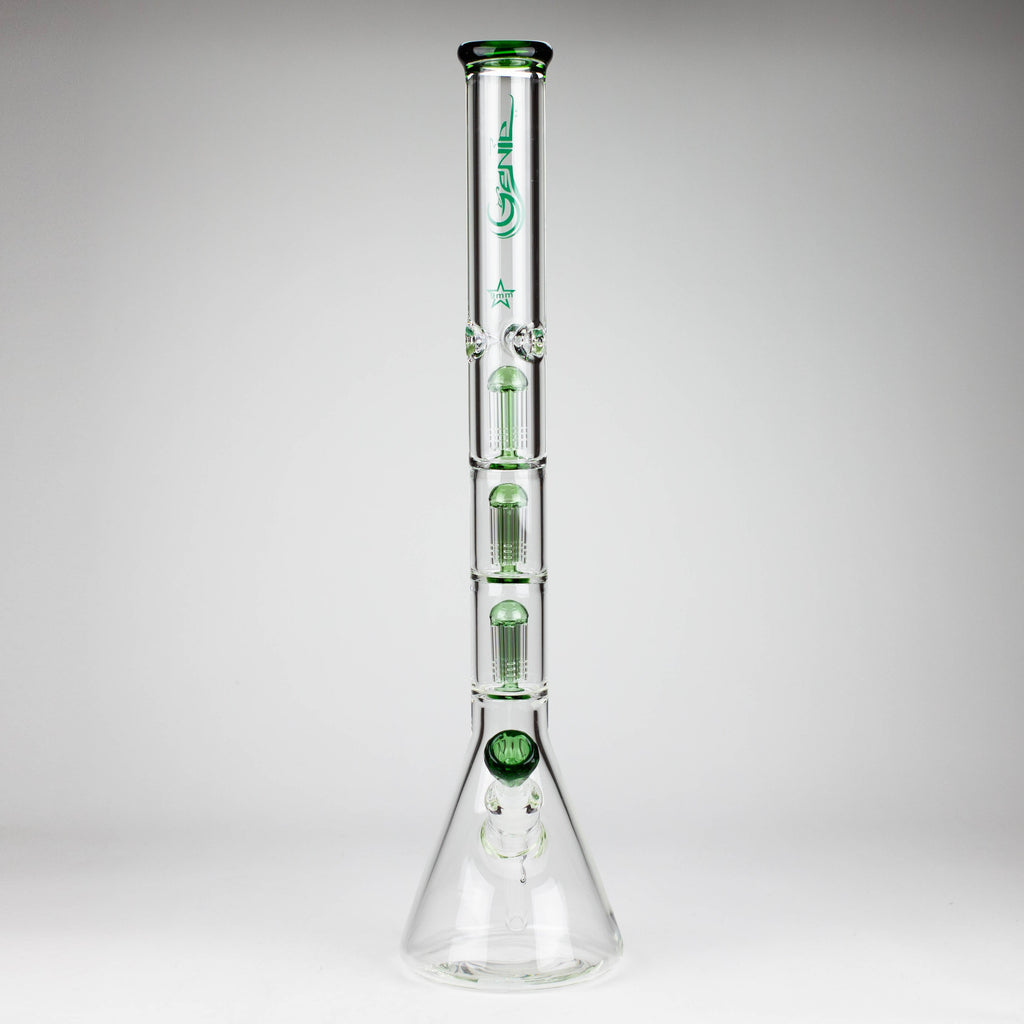 GENIE | 24" 9mm Triple Percolator Beaker Glass Bong [GB1907]