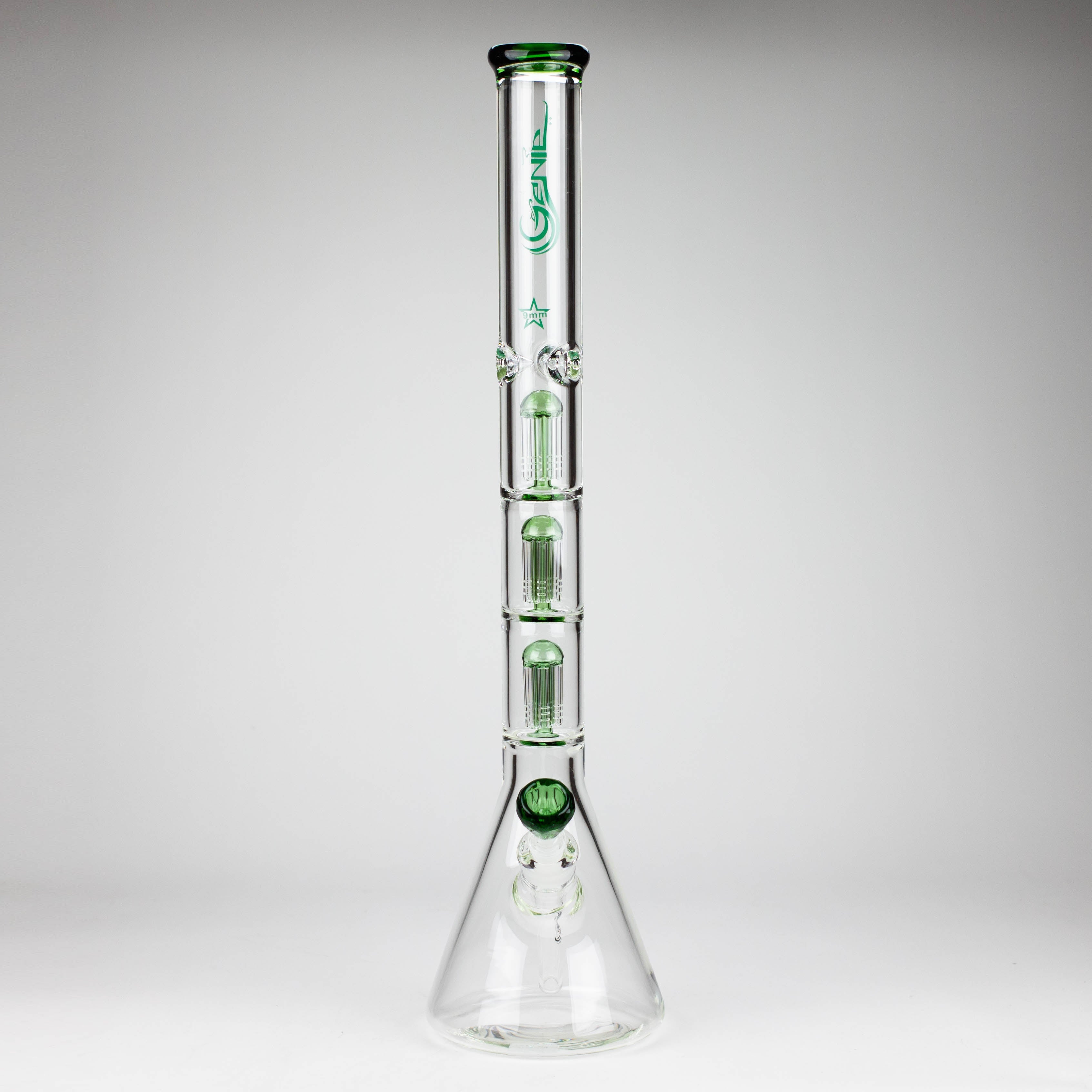 GENIE | 24" 9mm Triple Percolator Beaker Glass Bong [GB1907]