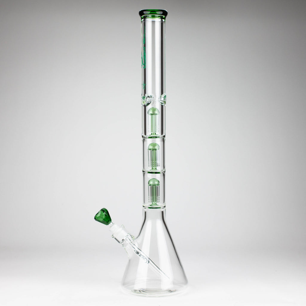 GENIE | 24" 9mm Triple Percolator Beaker Glass Bong [GB1907]