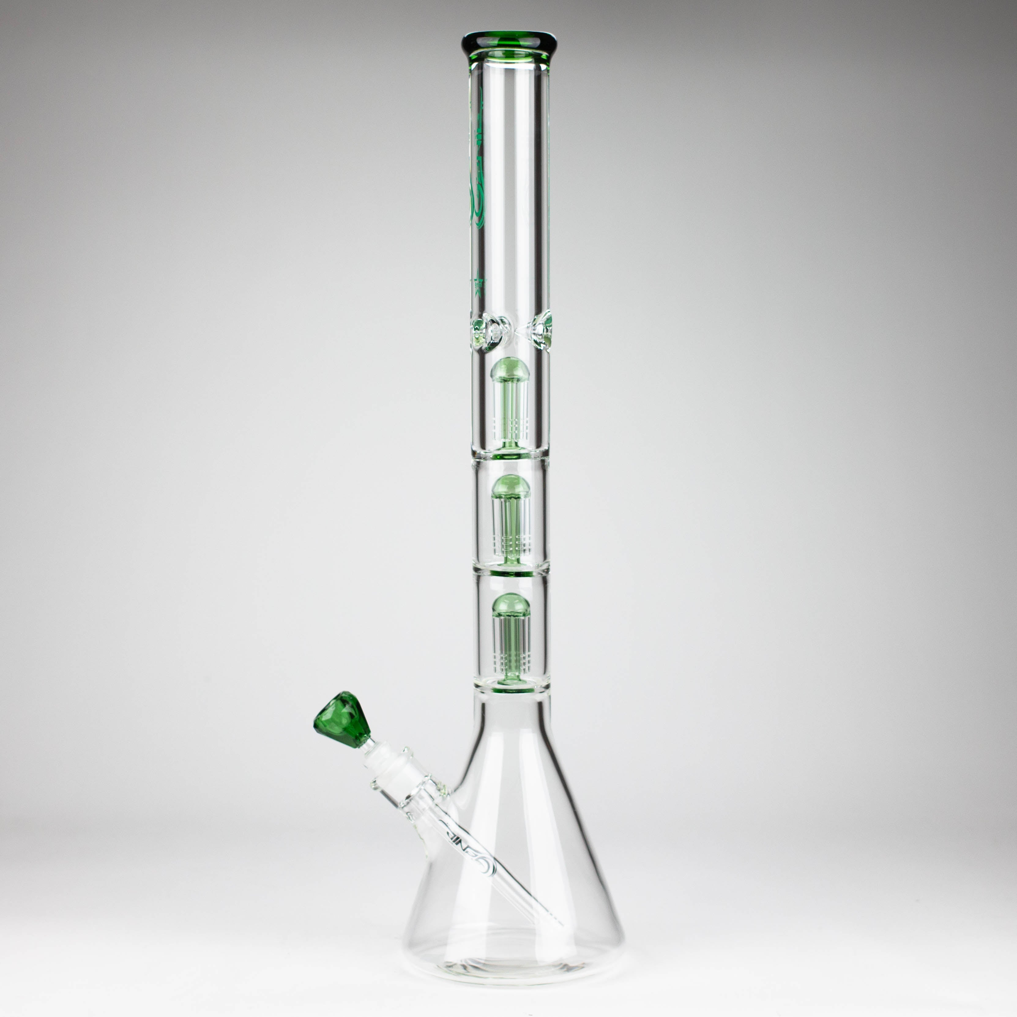 GENIE | 24" 9mm Triple Percolator Beaker Glass Bong [GB1907]