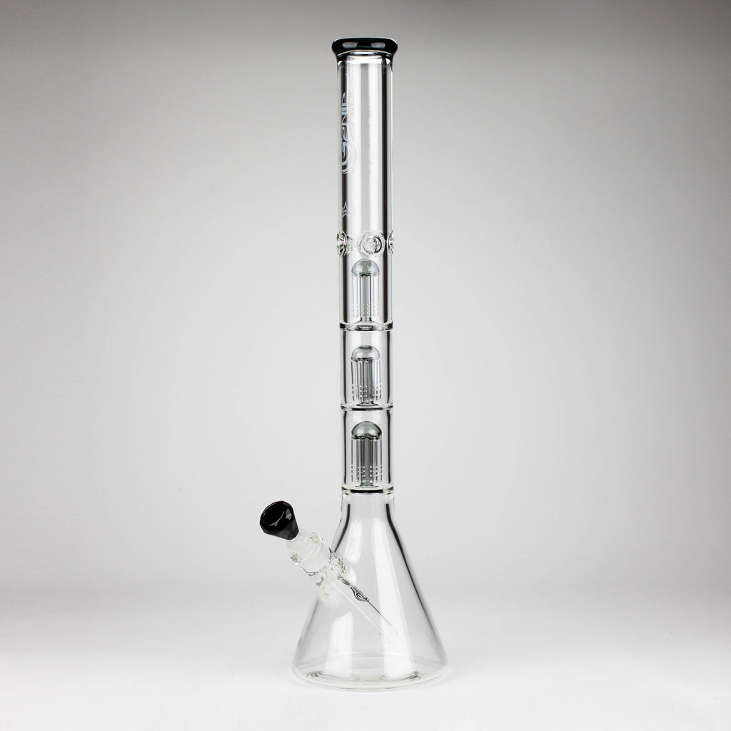 GENIE | 24" 9mm Triple Percolator Beaker Glass Bong [GB1907]