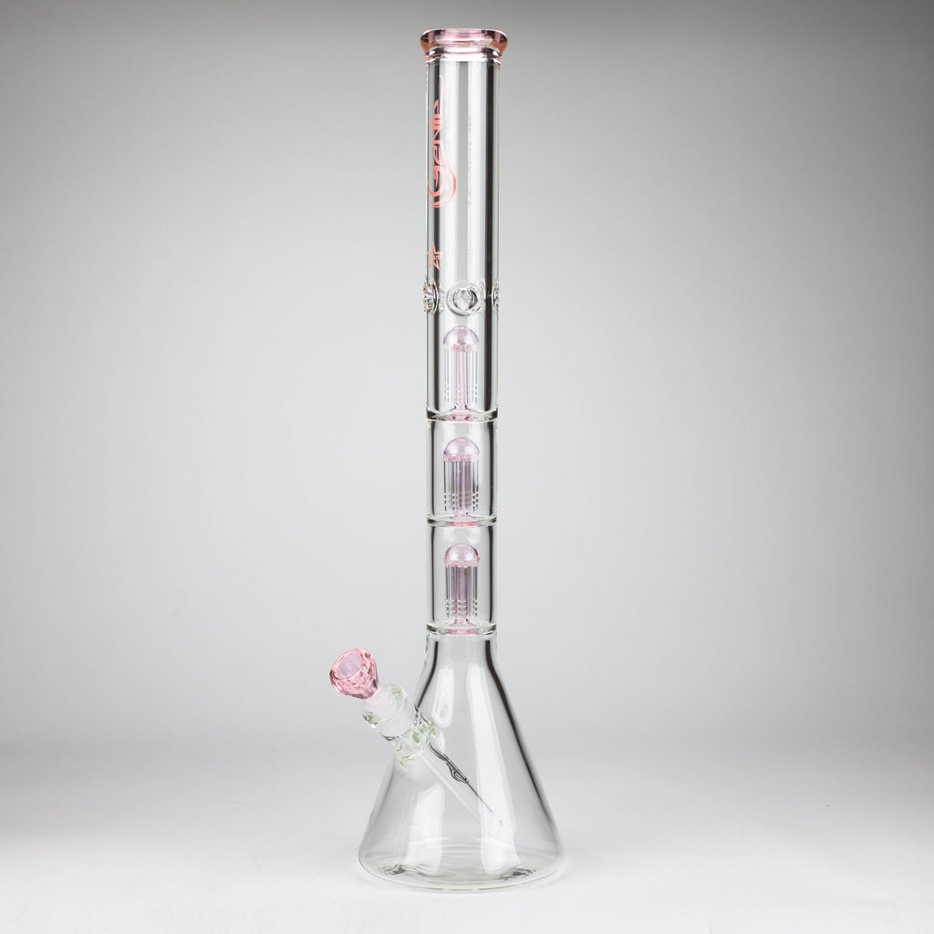GENIE | 24" 9mm Triple Percolator Beaker Glass Bong [GB1907]