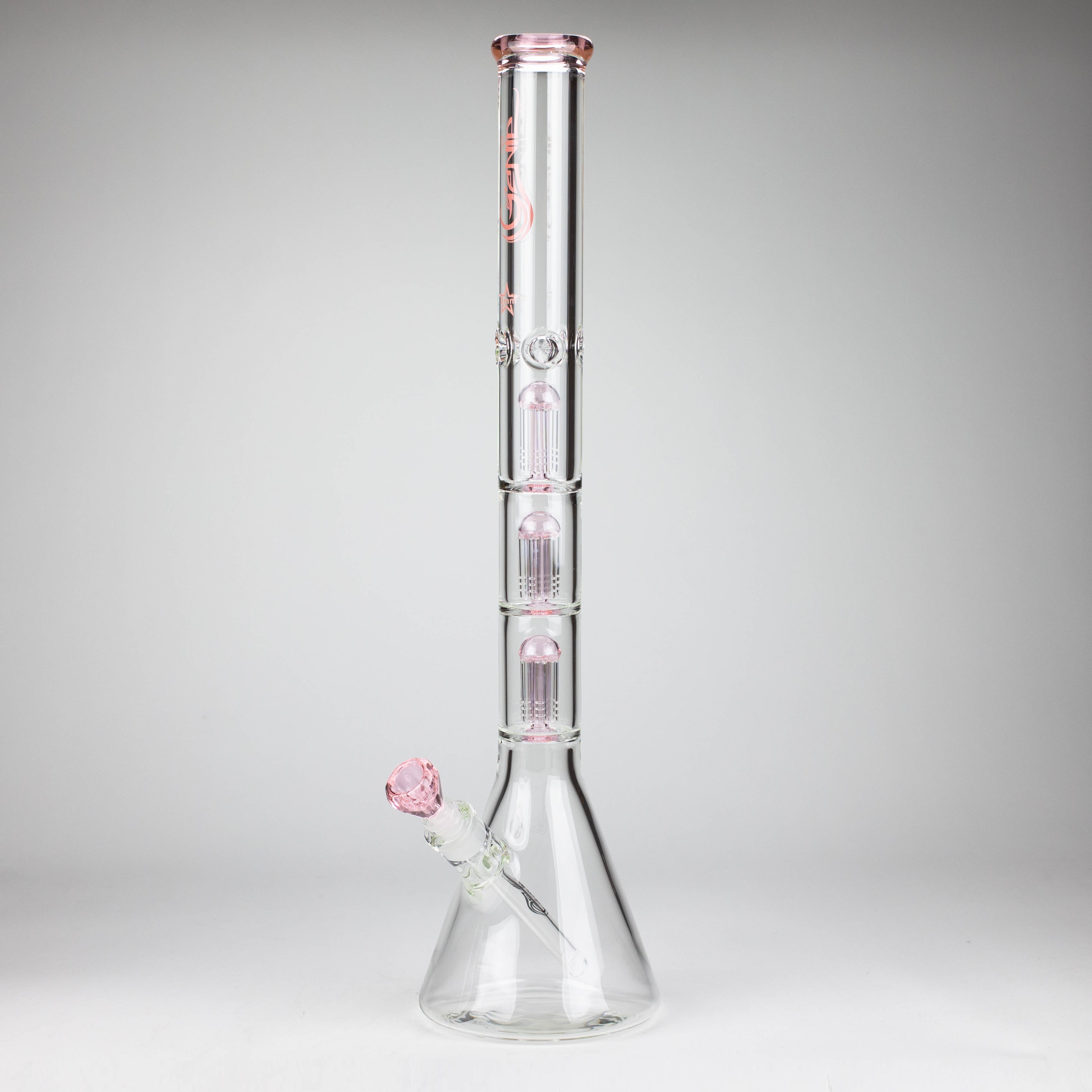 GENIE | 24" 9mm Triple Percolator Beaker Glass Bong [GB1907]