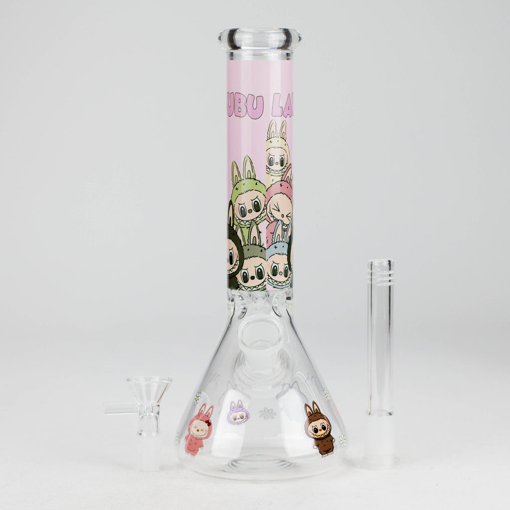 10" Catton Girl Design Glass Beaker Bong