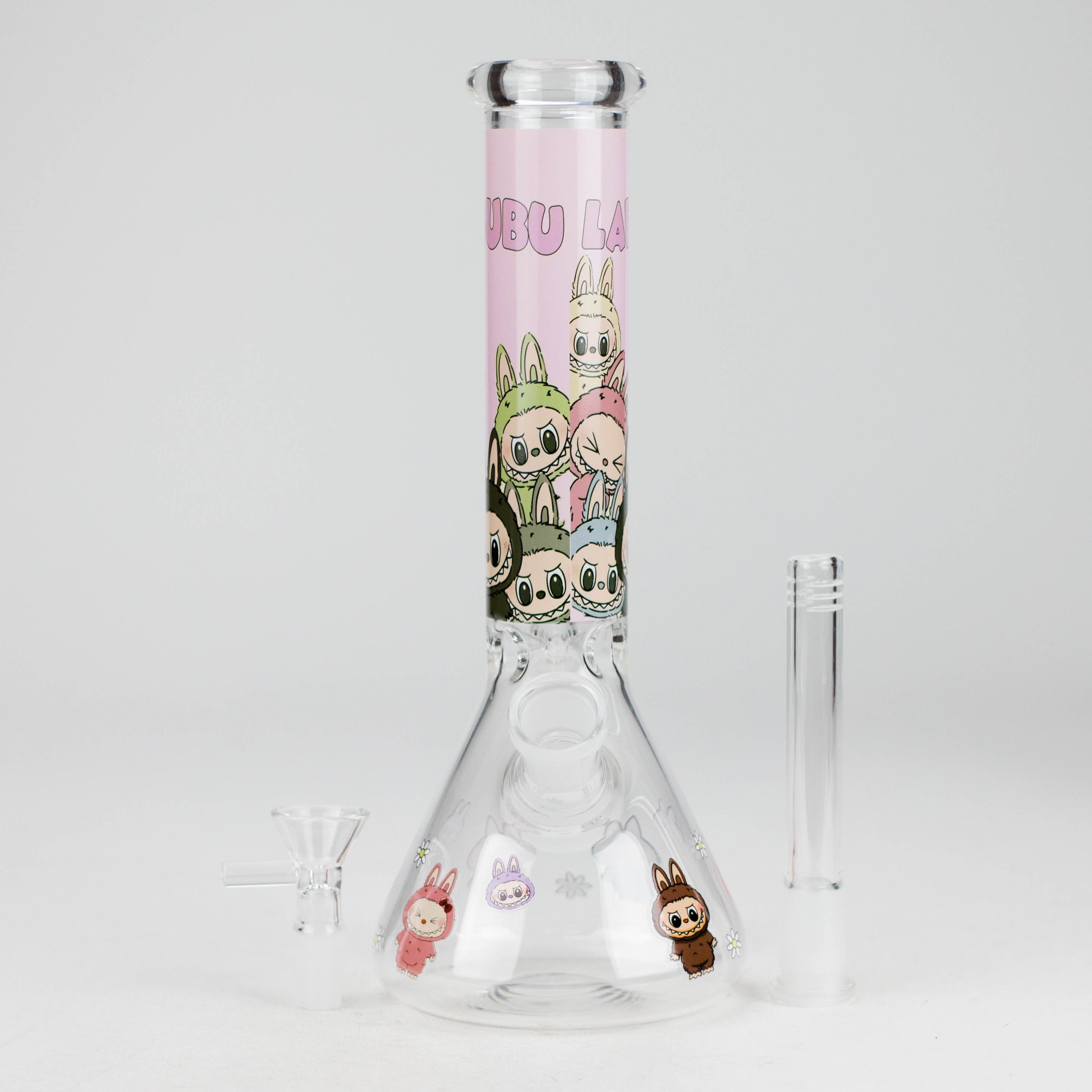 10" Catton Girl Design Glass Beaker Bong