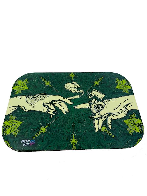 Puff & Pass Metal Tray w/ Magnetic Lid - Green